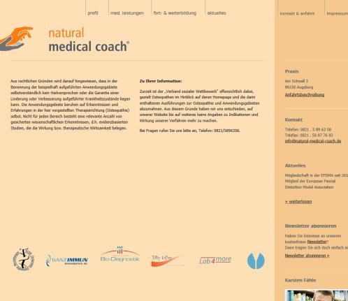 Natural Medical Coach in Augsburg Osteopathie und Chiropraktik Erfahrung Natural Medical Coach in Augsburg Osteopathie und Chiropraktik Öffnungszeit