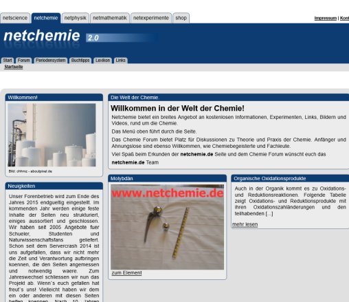 netchemie   Hauptseite   öffnungszeit