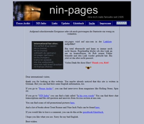 NIN Pages   Nine Inch Nails Fanseite  öffnungszeit