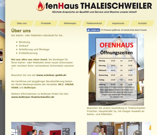 Das Ofenhaus Thaleischweiler Schornsteinbau Braun & Bold GmbH öffnungszeit