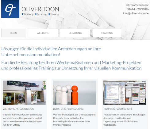 Oliver Toon Werbung, Beratung, Training Erfahrung Oliver Toon Werbung, Beratung, Training Öffnungszeit
