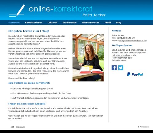 online korrektorat ? Petra Jecker: Korrekturlesen und Lektorat Erfahrung online korrektorat ? Petra Jecker: Korrekturlesen und Lektorat Öffnungszeit