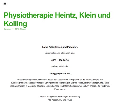 Physiotherapie Heintz & Klein  öffnungszeit