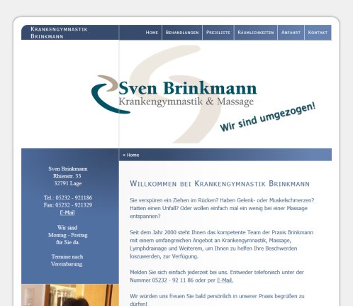 Krankengymnastik Brinkmann  öffnungszeit