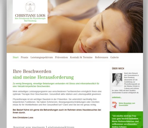 Start   Christiane Loos – Privatpraxis für Physiotherapie  Bad Homburg v.d.H.  öffnungszeit