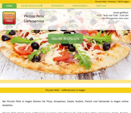 Pizzeria Piccolo Pelle Hagen Hohenlimburg Pizza Taxi Pizza Bringdienst Pizza Service  öffnungszeit