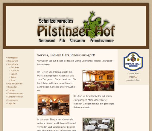 Schnitzelparadies ● Pilstinger Hof ● Restaurant ● Pub ● Biergarten ● Fremdenzimmer | Startseite  öffnungszeit