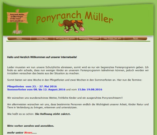 Ponyranch Müller in Großbettlingen  öffnungszeit