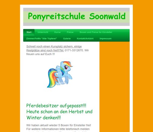 Ponyreitschule Soonwald Spabrücken   Start  öffnungszeit