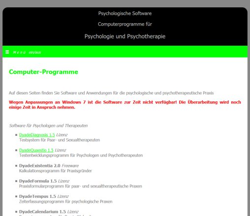 Software f&uuml;r Psychologen und Therapeuten in Psychologie und Psychotherapie  &ouml;ffnungszeit