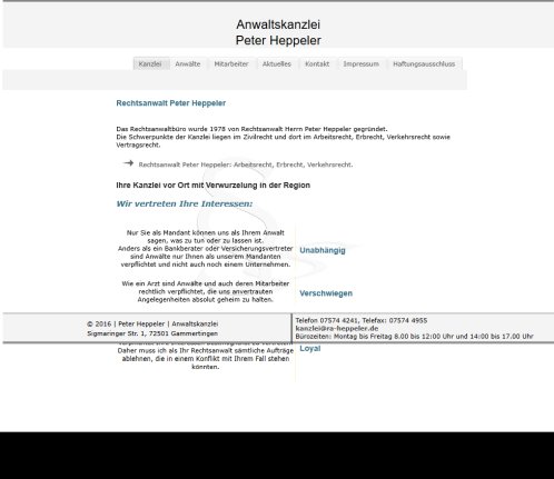 Anwaltskanzlei Peter Heppeler Ihre Anwaltskanzlei in Gammertingen. | Kanzlei  öffnungszeit