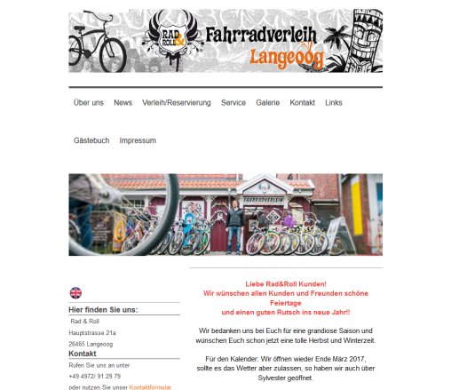 Rad & Roll der etwas andere Fahrrad Verleih auf Langeoog seit 2008!  öffnungszeit