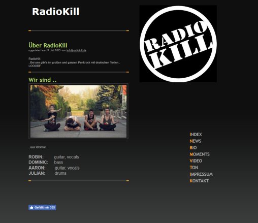 RadioKill Offical Bandpage  öffnungszeit