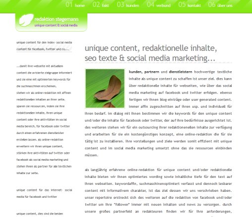 redaktion stegemann ihr unique content entwickler für redaktionelle inhalte und social media marketing Erfahrung redaktion stegemann ihr unique content entwickler für redaktionelle inhalte und social media marketing Öffnungszeit