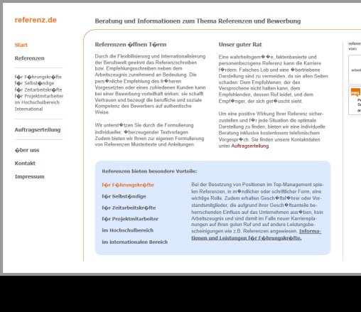 Referenz bzw. Empfehlungsschreiben: Formulierung  Beratung und Informationen  öffnungszeit