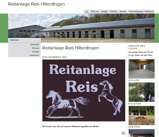 Reitanlage Reis Hiltenfingen Pferdepension Hans und Günter Reis GbR öffnungszeit