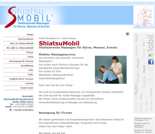 Mobiler Massageservice und Mobile Massage  ShiatsuMobil  öffnungszeit
