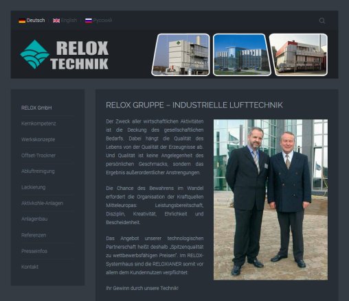 Philosophie der RELOX   Gruppe: Weltweit beste RNV Anlage RELOX TECHNIK GmbH öffnungszeit