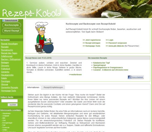 Rezepte / Kochrezepte vom Rezept Kobold  öffnungszeit