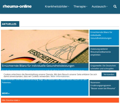 Rheuma Informationen im Internet – rheuma online rheuma online Verlag GmbH öffnungszeit