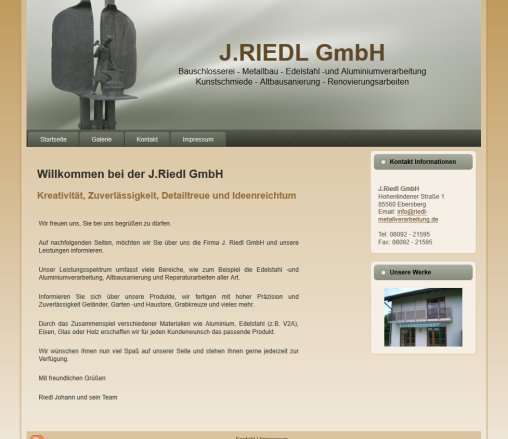 J.Riedl GmbH   Kunstschmiede   Startseite J.Riedl GmbH öffnungszeit