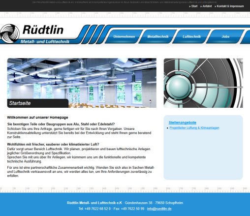 Rüdtlin  Ihr Partner für Blechbearbeitung und Lufttechnik in Schopfheim Rüdtlin Metall  und Lufttechnik e.K. öffnungszeit