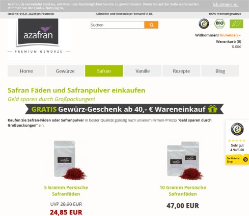 Saffron | Vanilla Edel Gewürze von Azafran   sicheres Online Shopping! Azafran UG (haftungsbeschränkt) öffnungszeit