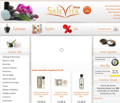 SaleVita Shop - Duftlampen, Parfüms, Salze öffnungszeit