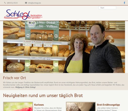 B&auml;ckerei Schlegl Home  &ouml;ffnungszeit