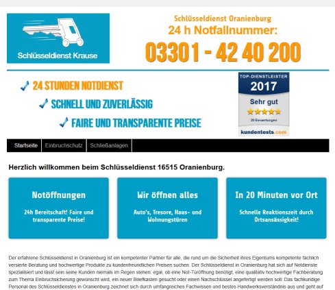 Schlüsseldienst Oranienburg Erfahrung Schlüsseldienst Oranienburg Öffnungszeit