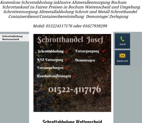 Schrottabholung Wattenscheid Erfahrung Schrottabholung Wattenscheid Öffnungszeit
