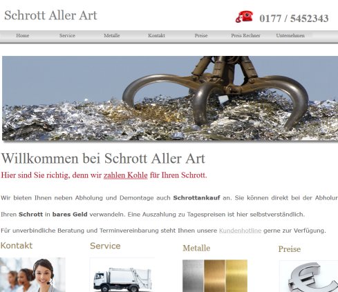 Schrott aller Art   Ankauf und Abholung  &ouml;ffnungszeit