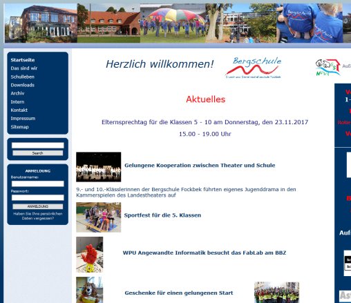 Bergschule Grund  und Gemeinschaftsschule Fockbek   Startseite  öffnungszeit