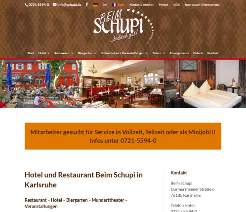 Hotel und Restaurant Beim Schupi Karlsruhe   Deutsch  öffnungszeit