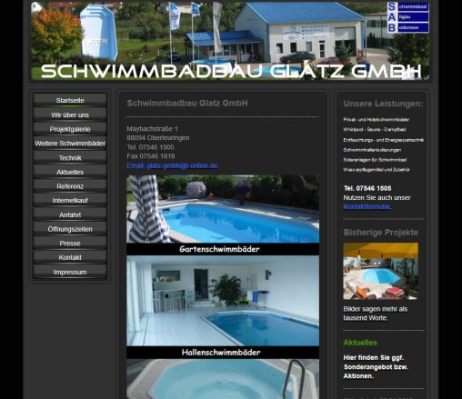 Schwimmbadbau Glatz GmbH   Startseite Schwimmbadbau Glatz GmbH öffnungszeit