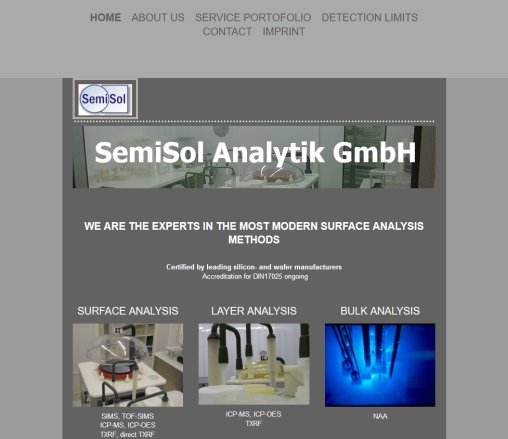 SemiSol Analytik GmbH   Home SemiSol Analytik GmbH öffnungszeit