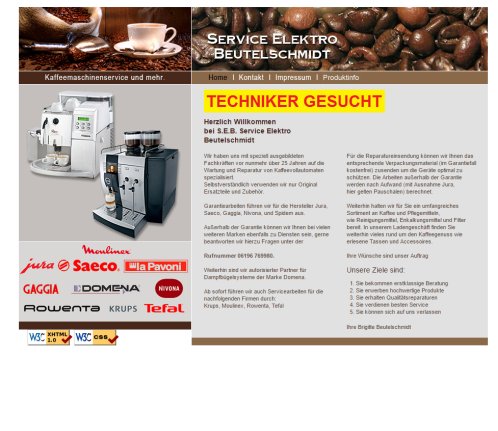 Service Elektro Beutelschmidt  Jura  Saeco  DeLonghi  AEG  Gaggia Kaffeevollautomaten  öffnungszeit