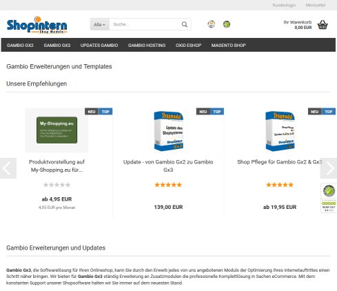 Gambio Gx2 Module und Templates  öffnungszeit