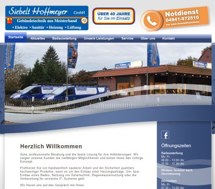 Siebelt Hoffmeyer GmbH  Hoheberger Weg 208  26605 Aurich  Tel.: 0 49 41 / 49 46  info@siebelt hoffmeyer.de  Elektro  Heizung  Sanit&auml;r  Bauklempnerei  &ouml;ffnungszeit