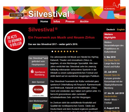 Silvestival â Silvester in der Stadt / 31.12.2015 Nürnberg  öffnungszeit