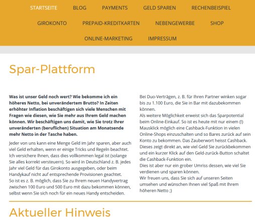 Startseite Geld sparen hilft jedem Erfahrung Startseite Geld sparen hilft jedem Öffnungszeit