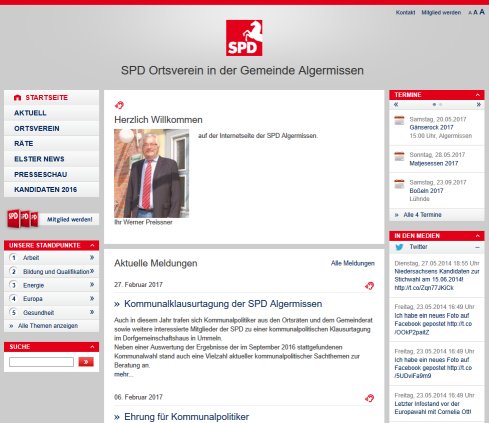 SPD Gemeindeverband Algermissen   SPD Ortsverein Gemeinde Algermissen  öffnungszeit