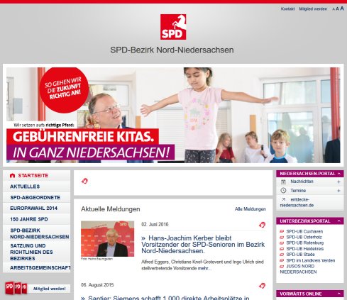 SPD Bezirk Nord Niedersachsen   Startseite der SPD Nord Niedersachsen  öffnungszeit