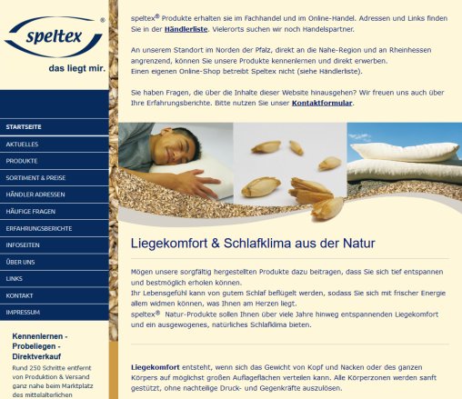 Speltex KG Hersteller für hochwertige Dinkelkissen und Hirsekissen Spezialist für Hirseschalen und Dinkelspelzen mit und ohne Kautschuk Startseite Speltex KG Erfahrung Speltex KG Hersteller für hochwertige Dinkelkissen und Hirsekissen Spezialist für Hirseschalen und Dinkelspelzen mit und ohne Kautschuk Startseite Speltex KG Öffnungszeit