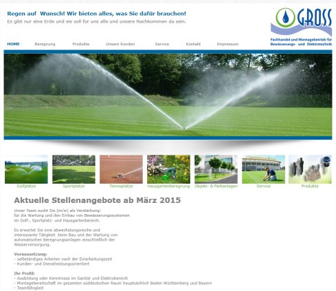Beregnungstechnik und Bewässerungsanlagen der Gross GmbH Gross GmbH öffnungszeit