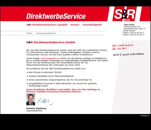 S&R GmbH   DirektwerbeService   Lettershop Aachen   Leistungsspektrum S&R DirektwerbeService GmbH öffnungszeit