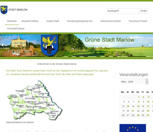 Grüne Stadt Marlow   www.stadt marlow.de  öffnungszeit
