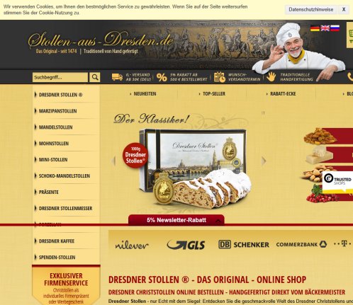 DRESDNER STOLLEN ®   Christstollen online bestellen KSI International GmbH &ouml;ffnungszeit
