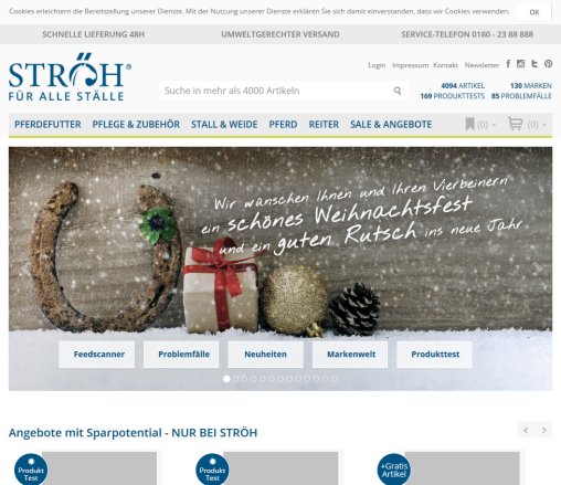 Ströh   Pferdefutter und Reitartikel für Ihr Pferd STRÖH E Commerce GmbH öffnungszeit
