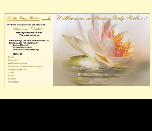 Wellnessmassagen   Studio Body Relax   Christiane Kriebel   Massage  Wellness  Entspannung  Sauna   Lichtenberg  Pulsnitz Internet Service Beyer GmbH &ouml;ffnungszeit